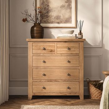 Appleby Oak 2+3 Drawer Wide Chest