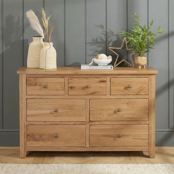 Appleby Petite Oak Large 3+4 Drawer Chest