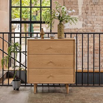 Jenson Oak 3 Drawer Small Chest