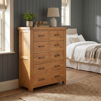 Hampshire Oak 4+3 Drawer Wide Chest