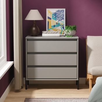 Leona Dusk Grey 3 Drawer Chest