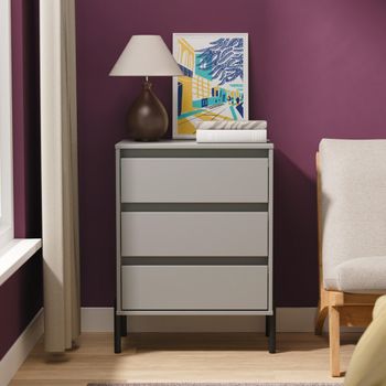 Leona Dusk Grey 3 Drawer Midi Chest