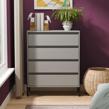Leona Dusk Grey 4 Drawer Chest