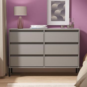 Leona Dusk Grey 6 Drawer Midi Chest