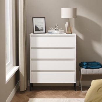 Leona White Matt 4 Drawer Chest