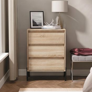 Leona Bardolino Oak 3 Drawer Midi Chest