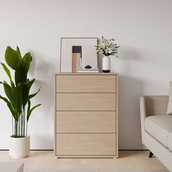 Alice Springs Elegancia Oak 4 Drawer Wide Chest