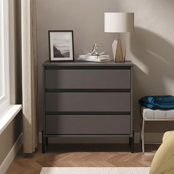 Leona Graphite 3 Drawer Chest