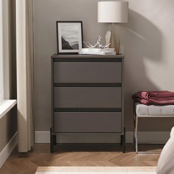 Leona Graphite 3 Drawer Midi Chest