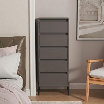 Leona Graphite 5 Drawer Narrow Chest