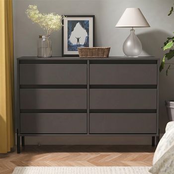Leona Graphite 6 Drawer Midi Chest