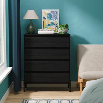 Leona Black Ash 4 Drawer Chest