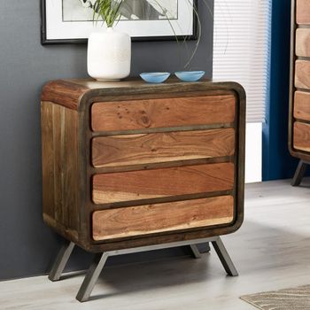 Aspen Reclaimed Wood 4 Drawer Industrial Chest