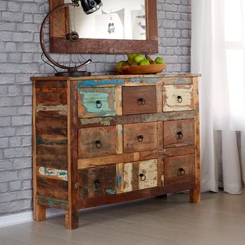 Coastal Reclaimed Wood 9 Drawer Chest