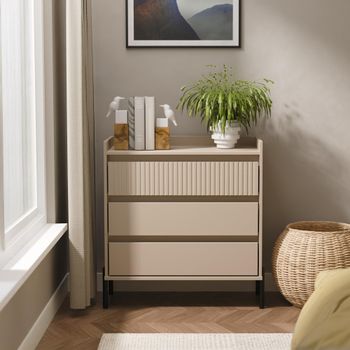 Osaka Mushroom Matt Fluted 3 Drawer Chest