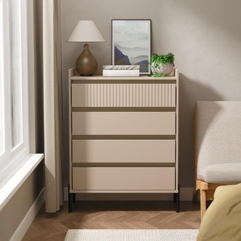 Osaka Mushroom Matt Fluted 4 Drawer Chest