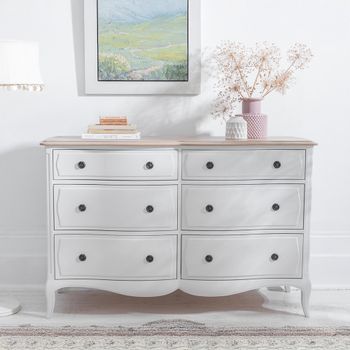 Amelie White 6 Drawer Wide Chest