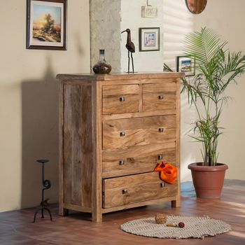 Odisha Solid Mango Wood 2+3 Drawer Chest