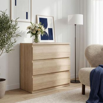Edmore Sonoma Oak 3 Drawer Wide Chest