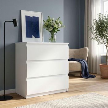 Edmore White 3 Drawer Wide Chest