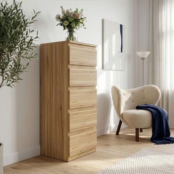 Edmore Light Oak 5 Drawer Tall Chest