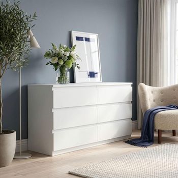 Edmore White 6 Drawer Large Chest