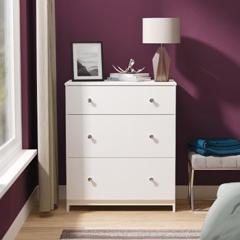 Yarmouth White Matt 3 Drawer Deep Chest