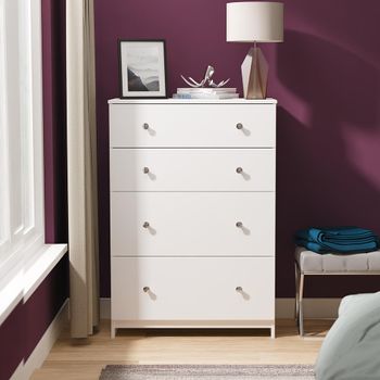 Yarmouth White Matt 4 Drawer Deep Chest