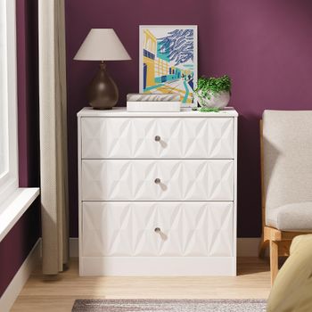 San Jose White 3 Drawer Deep Chest