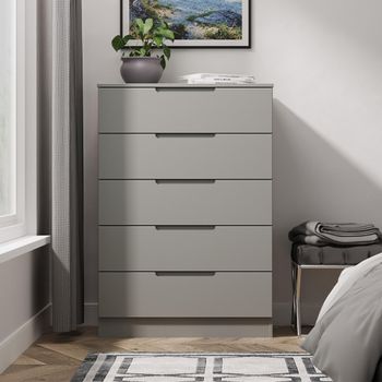 Milan Grey 5 Drawer Chest