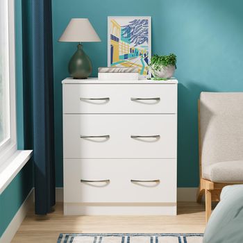 Avon White 3 Drawer Deep Chest