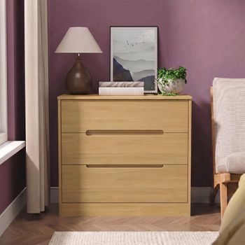 Monaco Modern Oak 3 Drawer Deep Chest