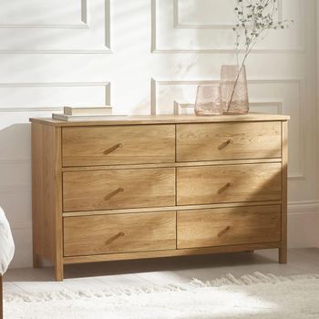 Coxmoor Natural Oak 6 Drawer Wide Chest