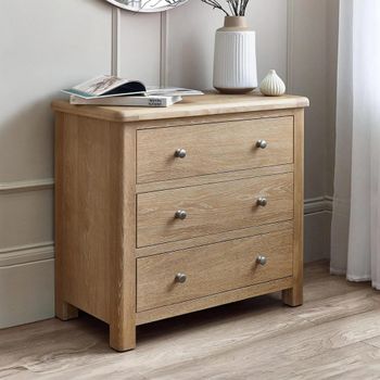 Memphis Limed Oak 3 Drawer Chest