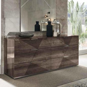 Favignana Italian Rim Oak 6 Drawer Wide Dresser