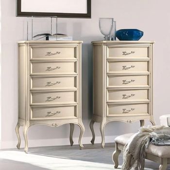 Verdi Italian Ivory 5 Drawer Midi French Style Chest