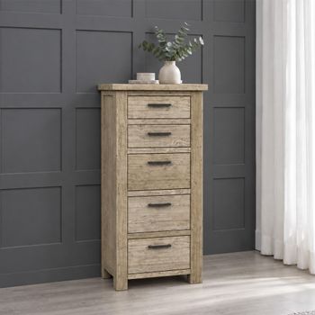 Reclaimed Pine 5 Drawer Tall Chest