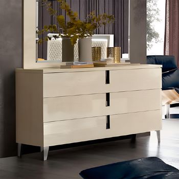 Ambra Italian Chest - 3 Drawer - Narrow - Sand Birch