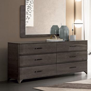Maia Italian Chest - 6 Drawer - Wide - Silver Birch