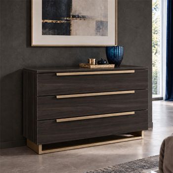 Smart Italian Walnut 3 Drawer Chest