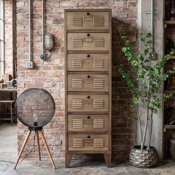 Tallboy Multi Drawer Gold Metal 7 Drawer Chest