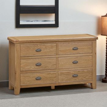Hopewood Oak 6 Drawer Wide Chest