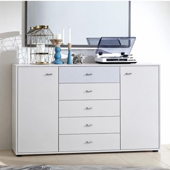 Tokio Combination Alpine White 2 Door 5 Drawer Dresser - Sizes Available
