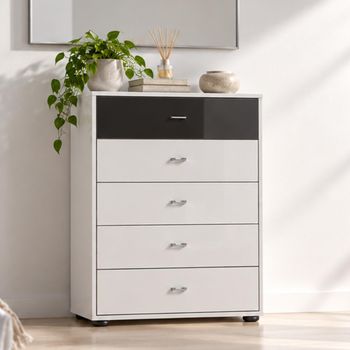Tokio Glass 5 Drawer Chest - Sizes Available