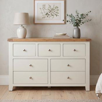 Melbourne White Painted 7 Drawer Wide Chest