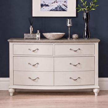 Montreux Grey Washed Oak and Soft Grey 6 Drawer Wide Chest
