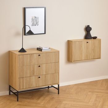 Albany Oak Ribbed 3 Drawer Chest