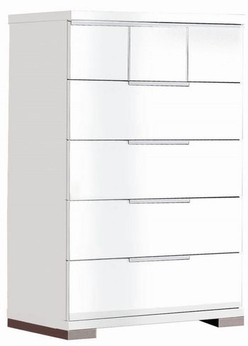 Asti Italian White Gloss 5 Drawer Chest