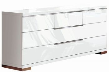 Asti Italian White Gloss 3 Drawer Wide Dresser