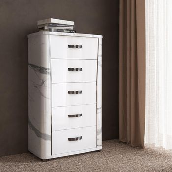Anna White 5 Drawer Tall Chest